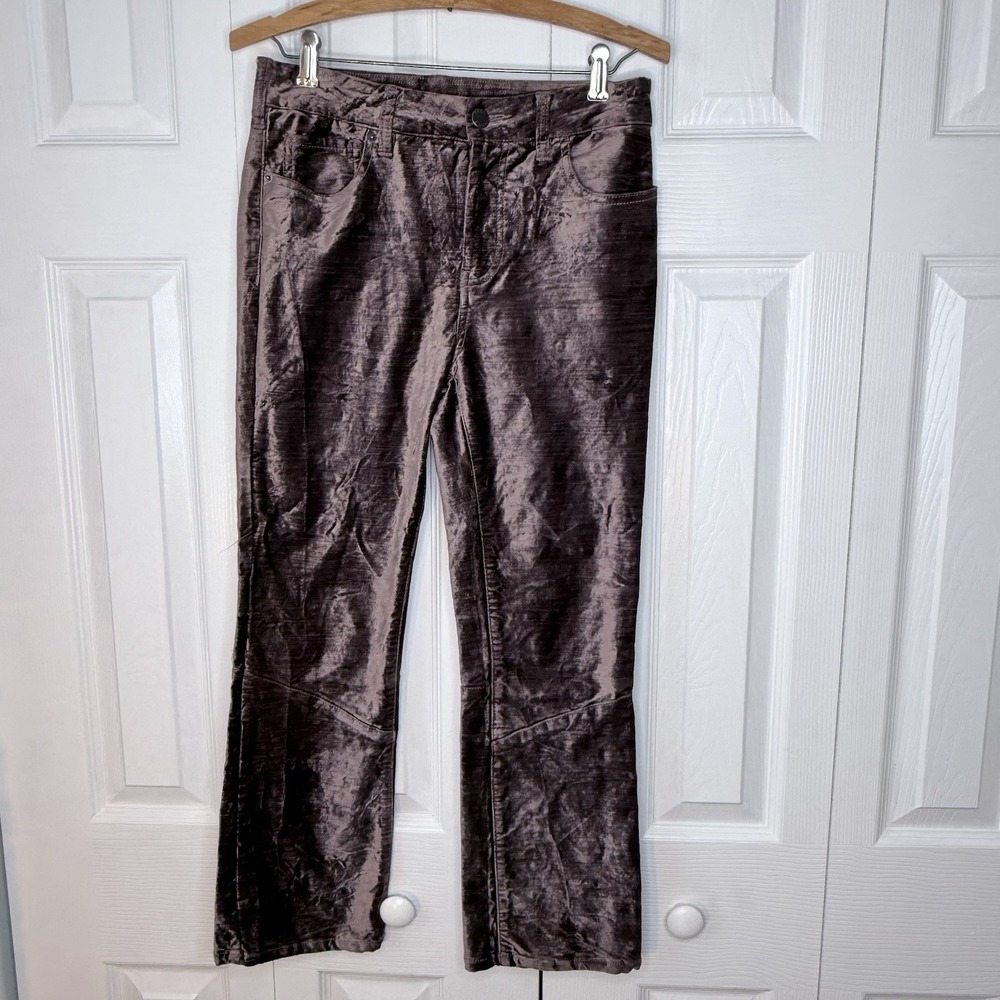 FREE‎ PEOPLE Puce Stretch VelvetMid Rise Crop Bootcut BootLegJeans US XS 2 4 27